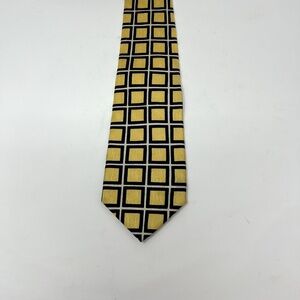 TALBOTS MENS BLUE & YELLOW-GOLD SILK NECKTIE USA